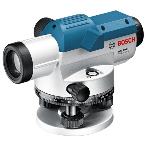 Bosch Professional Nivel Óptico GOL 20 D (aumento 20x, unidad de medida: 360 grados, alcance: hasta 60 m, en maletín de transporte)