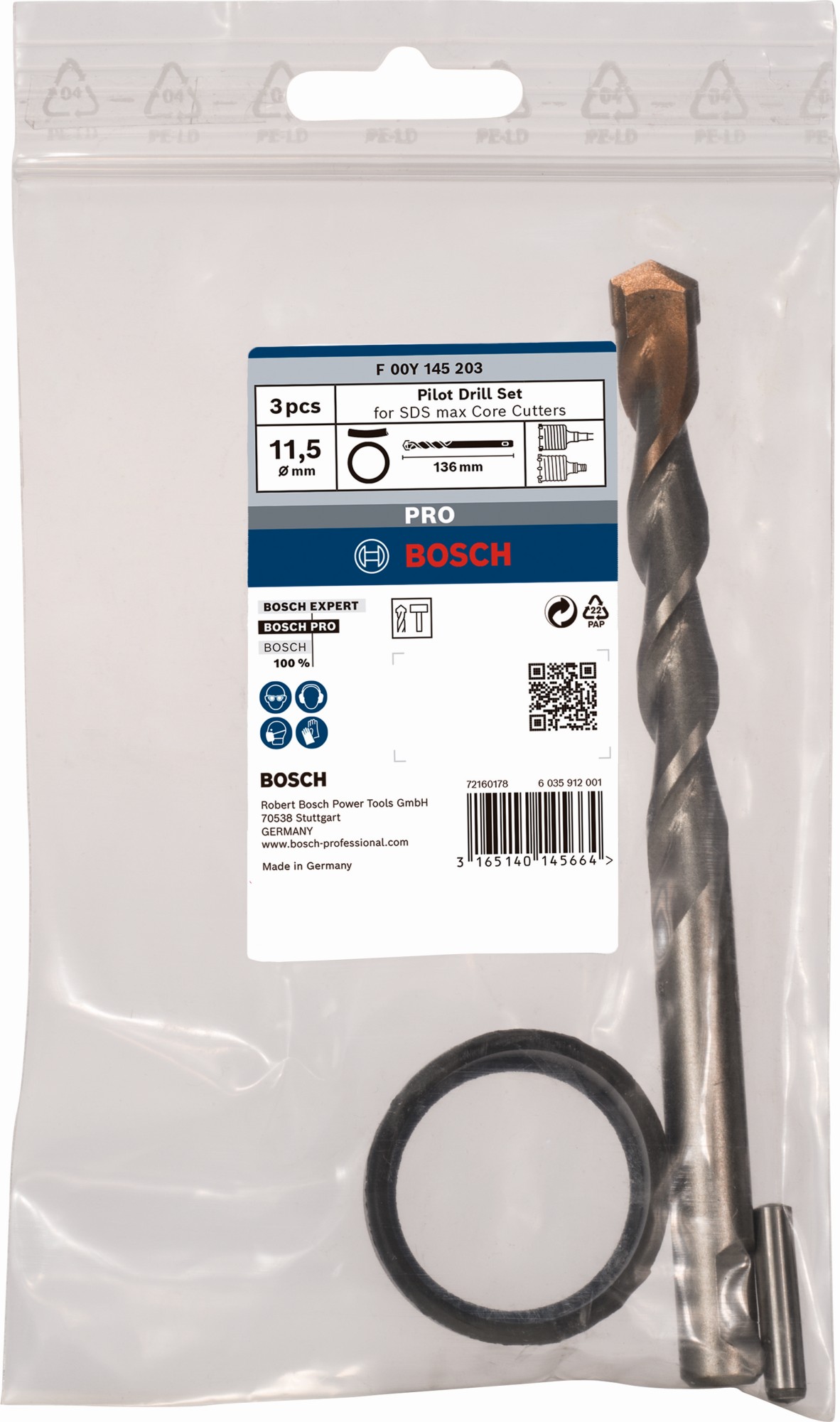 Set de brocas PRO Pilot para coronas SDS max, 115,5 x 84 mm