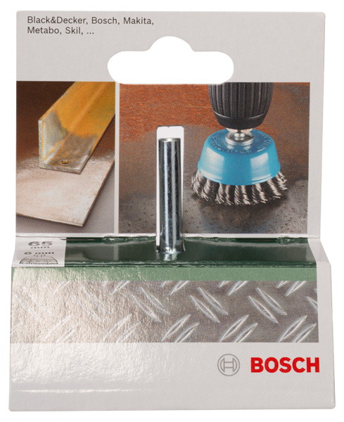 Cepillo de vaso para taladradoras, alambre trenzado, 65 mm