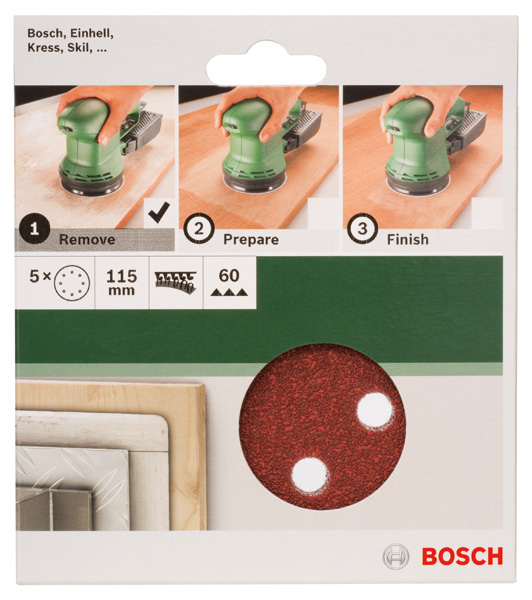 Set de hojas de lija de 5 piezas para lijadora excéntricaG = 60