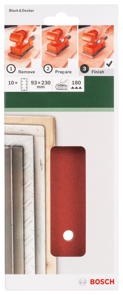 Set de hojas de lija de 10 piezas para lijadora orbitalG = 180
