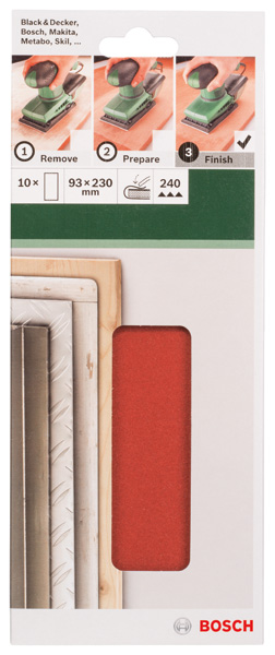 Set de hojas de lija de 10 piezas para lijadora orbitalG = 240