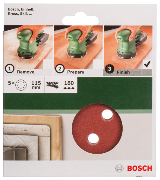 Set de hojas de lija de 5 piezas para lijadora excéntricaG = 180