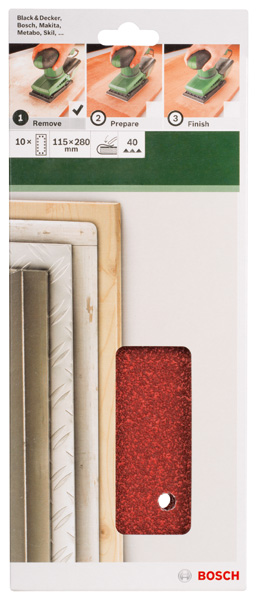 Set de hojas de lija de 10 piezas para lijadora orbitalG = 40