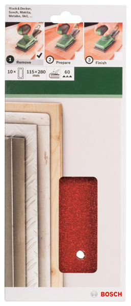 Set de hojas de lija de 10 piezas para lijadora orbitalG = 60