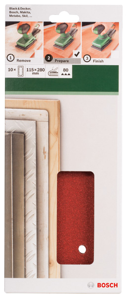 Set de hojas de lija de 10 piezas para lijadora orbitalG = 80