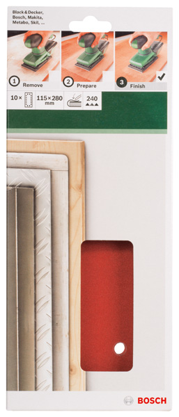 Set de hojas de lija de 10 piezas para lijadora orbitalG = 240