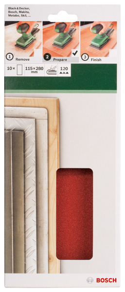 Set de hojas de lija de 10 piezas para lijadora orbitalG = 120