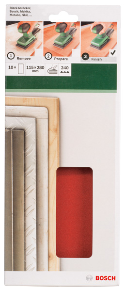 Set de hojas de lija de 10 piezas para lijadora orbitalG = 240