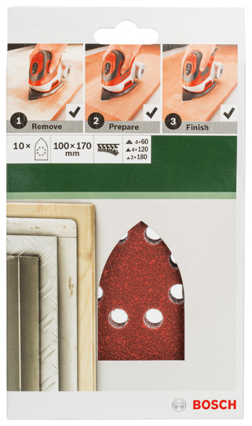 Set de hojas de lija de 10 piezas para lijadora múltipleG = 60, 120, 180