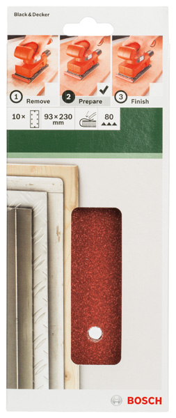 Set de hojas de lija de 10 piezas para lijadora orbitalG = 80