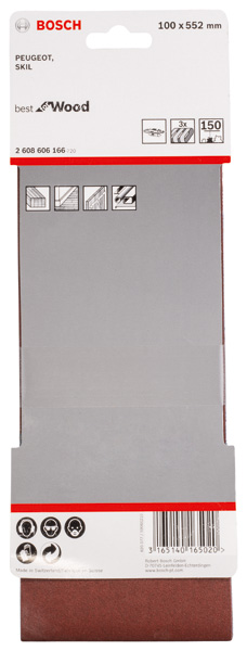 Banda de lija PRO X440, 100 x 552 mm, G150, 3 unidades