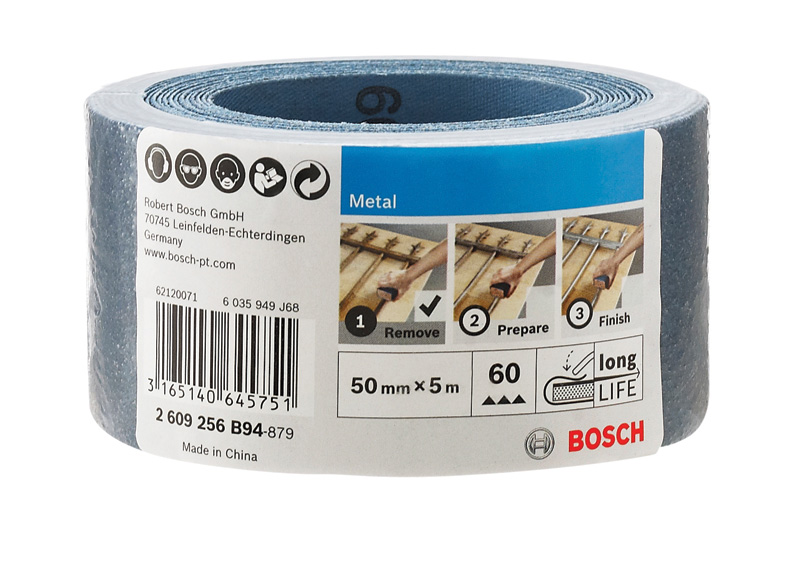 Rollo de lija para metal, 50 mm x 5 m, P60