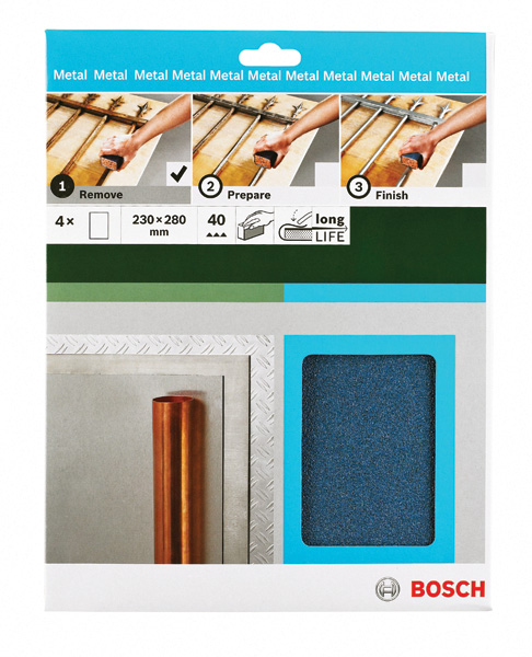 Hoja de lija manual para metal, 230 x 280 mm, P40