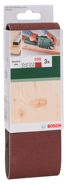 Set de hojas de lija de 3 piezas para lijadora de banda, calidad rojaG = 100