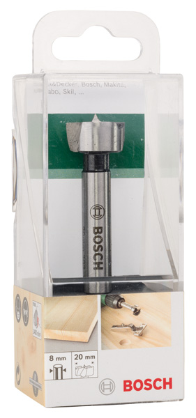 Broca fresadora para madera, DIN 7483 GD = 20,0 mm; L = 90 mm