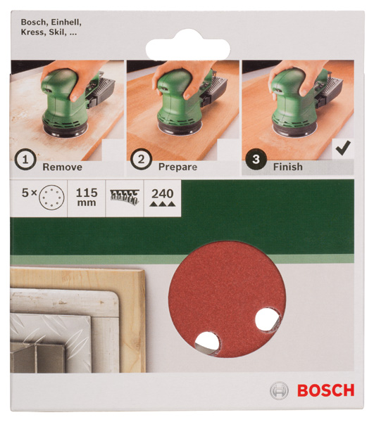 Set de hojas de lija de 5 piezas para lijadora excéntricaG = 240