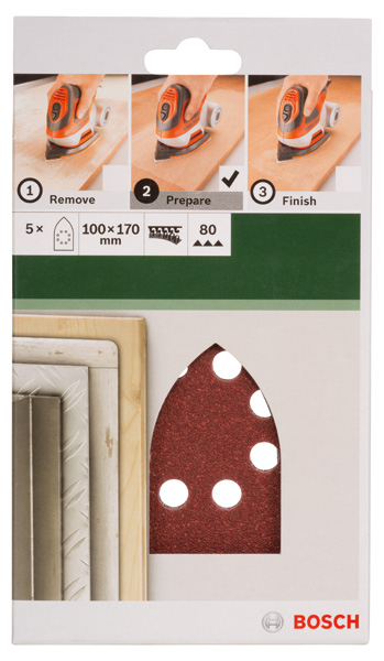 Set de hojas de lija de 5 piezas para lijadora múltipleG = 80