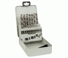 Set de brocas para metal HSS-G, DIN 338, 135°, de 19 unidades, en caja metálica de 1 - 10 mm