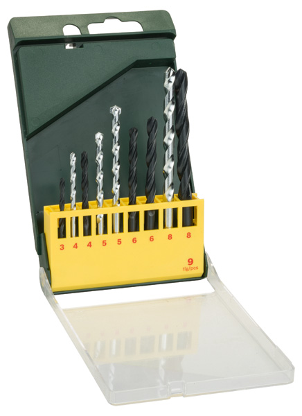 Set con brocas HSS-R para metal y brocas para piedra