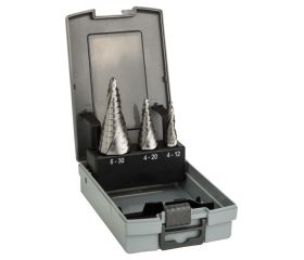 Sets de brocas escalonadas HSS con vástago de 3 planos