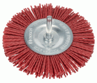 Cepillos de disco para taladradoras, alambre de nailon con medio de lijado de corindón, grano K80, 100 mm