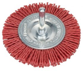Ruedas de alambre para taladros: alambre de nylon con abrasivo recubierto de óxido de aluminio K80, 75 mm
