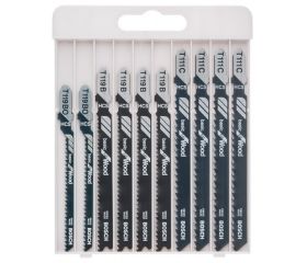 Sets de 10 hojas de sierra de calar para madera Basic for Wood con vástago de inserción en T