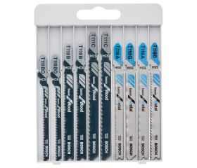 Sets de 10 hojas de sierra de calar para madera y metal Basic for Wood and Metal con vástago de inserción en T