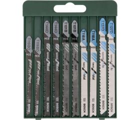 Set de 10 hojas de sierra de calar vástago en TT 101 B (2x); T 144 D (2x); T 119 BO (2x); T 118 A (2x); T 127 D (2x)