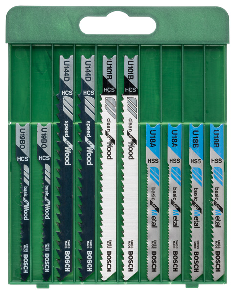 Set de 10 hojas de sierra de calar vástago en U