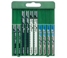 Set de 10 hojas de sierra de calar vástago en UU 101 B (2x); U 144 D (2x); U 19 BO (2x); U 18 A (2x); U 18 B (2x)