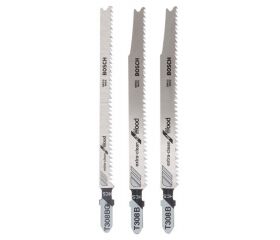 Set de 3 hojas de sierra de calar y vástago de inserción de una sola leva