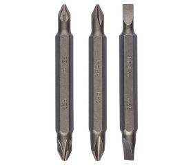 Set mixto de 3 puntas dobles de atornillar (S, PH, PZ)