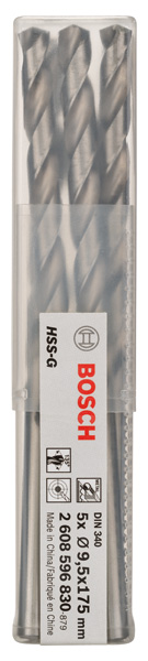 Broca helicoidal PRO Metal HSS-G larga, 9,5 x 115 x 175 mm, 5 unidades