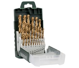 Set de 25 brocas para metal HSS-TiN, DIN 338