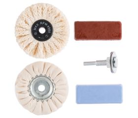 Set de pulidoEquipo pulidor (cepillo de sisal, disco de tejido, mandril, pastas de pulido)