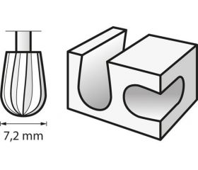 Fresa de alta velocidad 7,2 mm