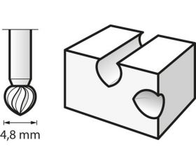 Fresa de alta velocidad 4,8 mm