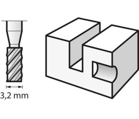 Fresa de alta velocidad 3,2 mm