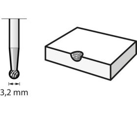 Punta esférica de fresa de carburo de tungsteno 3,2 mm