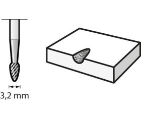 Punta de huevo de fresa de carburo de tungsteno 3,2 mm
