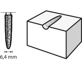 Fresa con dientes estructurados de carburo de tungsteno con forma de arpón 6,4 mm