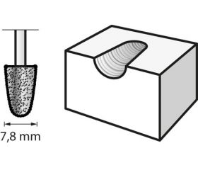 Fresa con dientes estructurados de carburo de tungsteno con forma cónica 7,8 mm