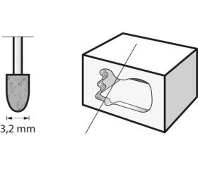 Punta de amolar de carburo de silicio 3,2 mm