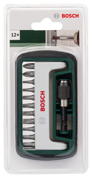 Set de 12 puntas para atornillar estándar, mixto (S, PH, PZ, HEX, T)