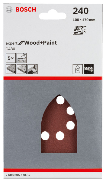 Estuche de 5 hojas de lija C430