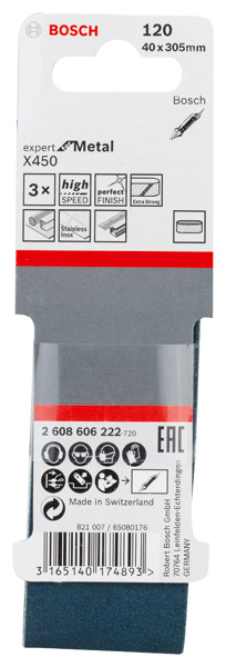 Estuche de 3 bandas de lija X450