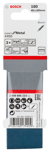 Estuche de 3 bandas de lija X450