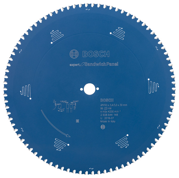 Hoja de sierra circular EXPERT Sandwich Panel, 450 x 3,4/3 x 30 mm, T86